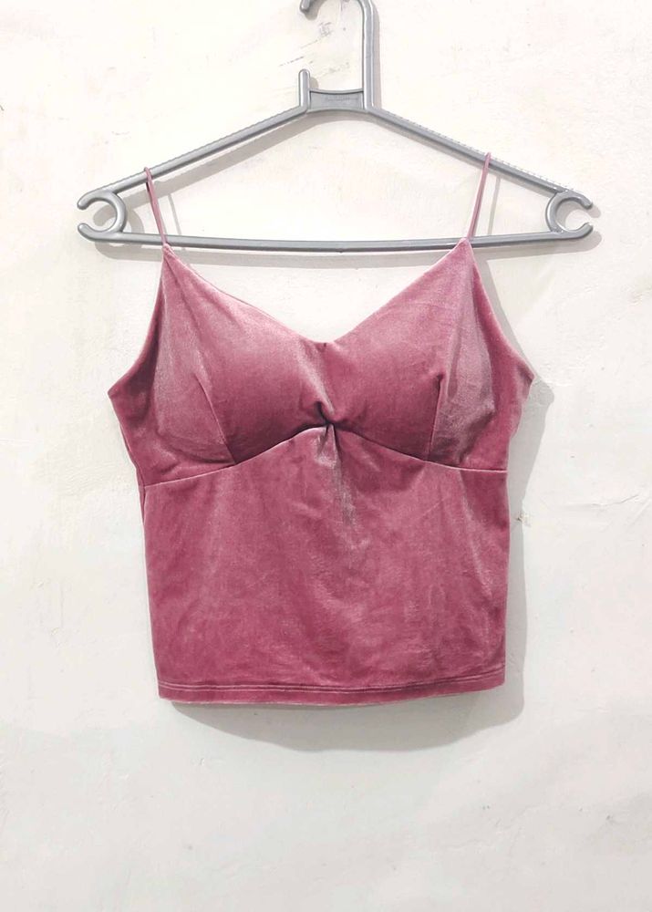 Pink Velvet Cami Top