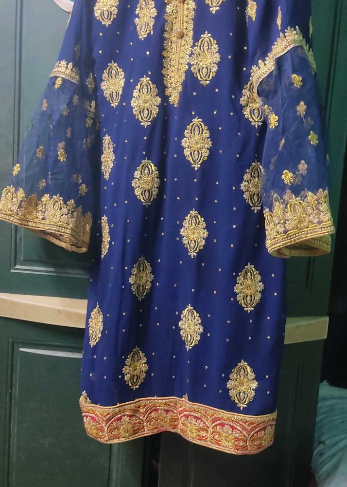 Sharara Set Blue Pink Combination