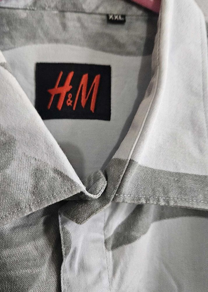 H&amp;M Grey Patterned Shirt
