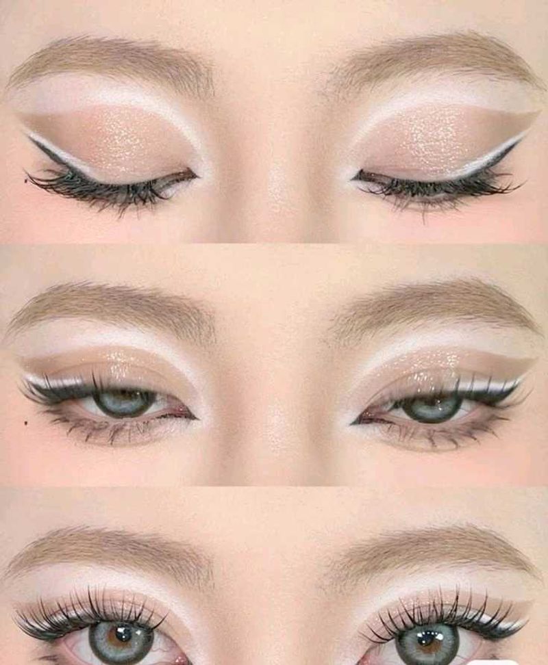 Korean Eyeliner + White Kajal Set for Douyin eyes