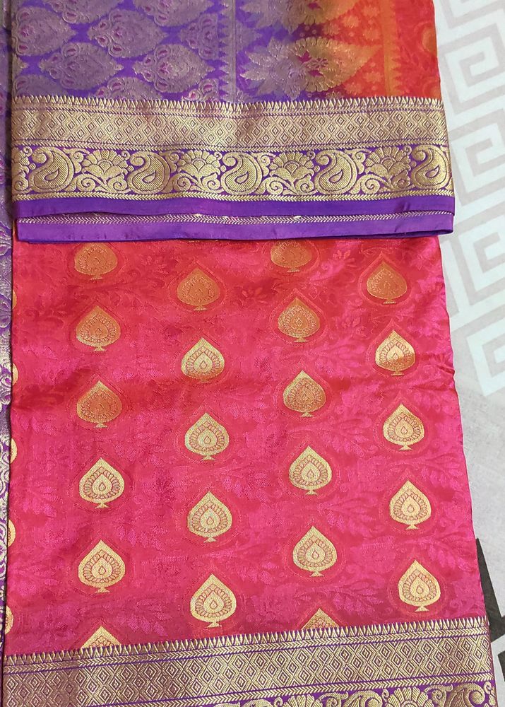 Cotton Silk Saree With Blouse