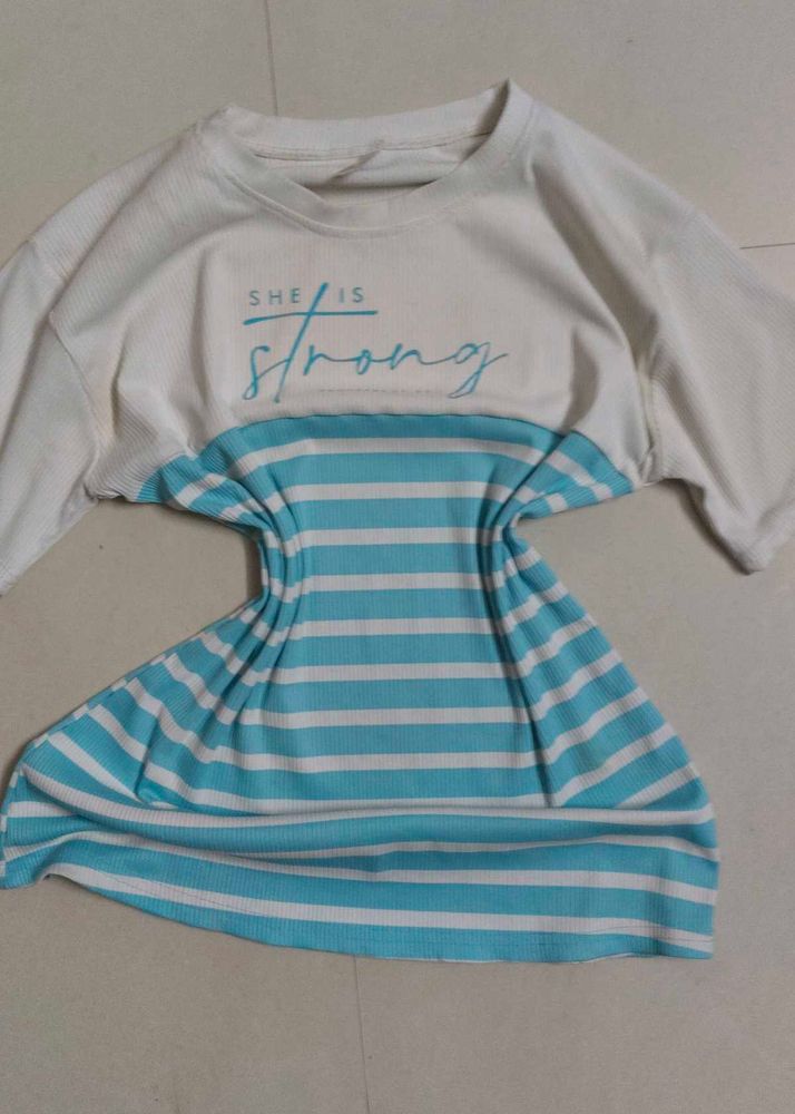 Striped printed Graphic Tee