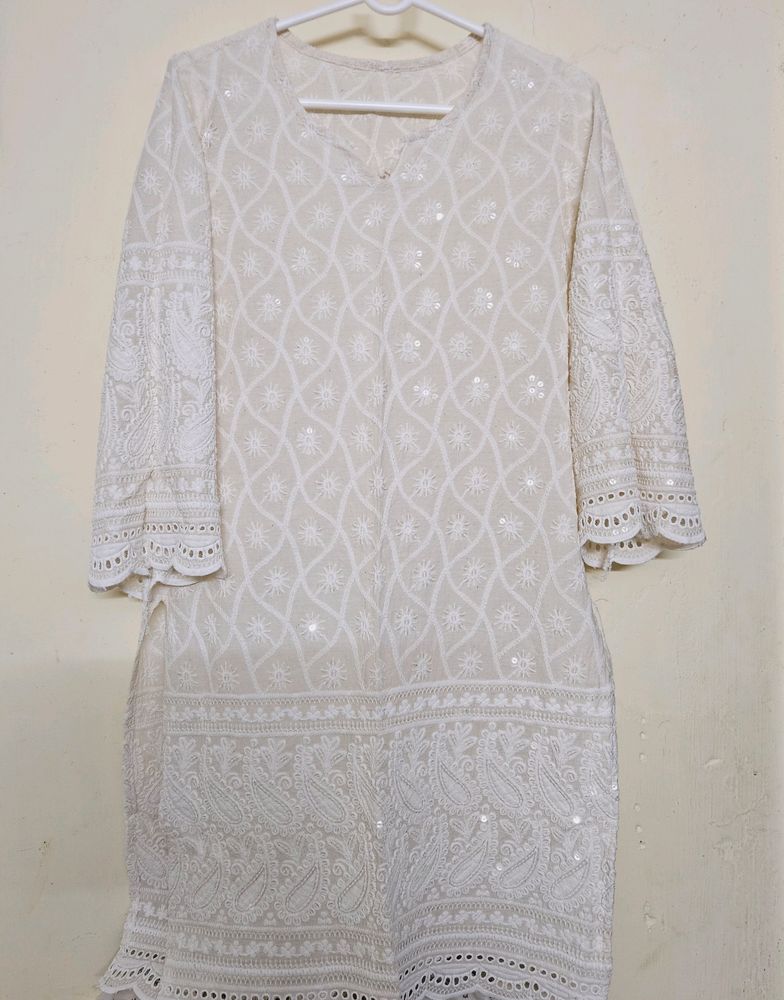 White Chikankari Kurta