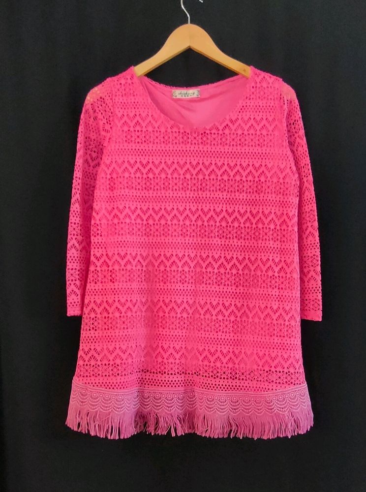 Women&#39;s pink Lace Top