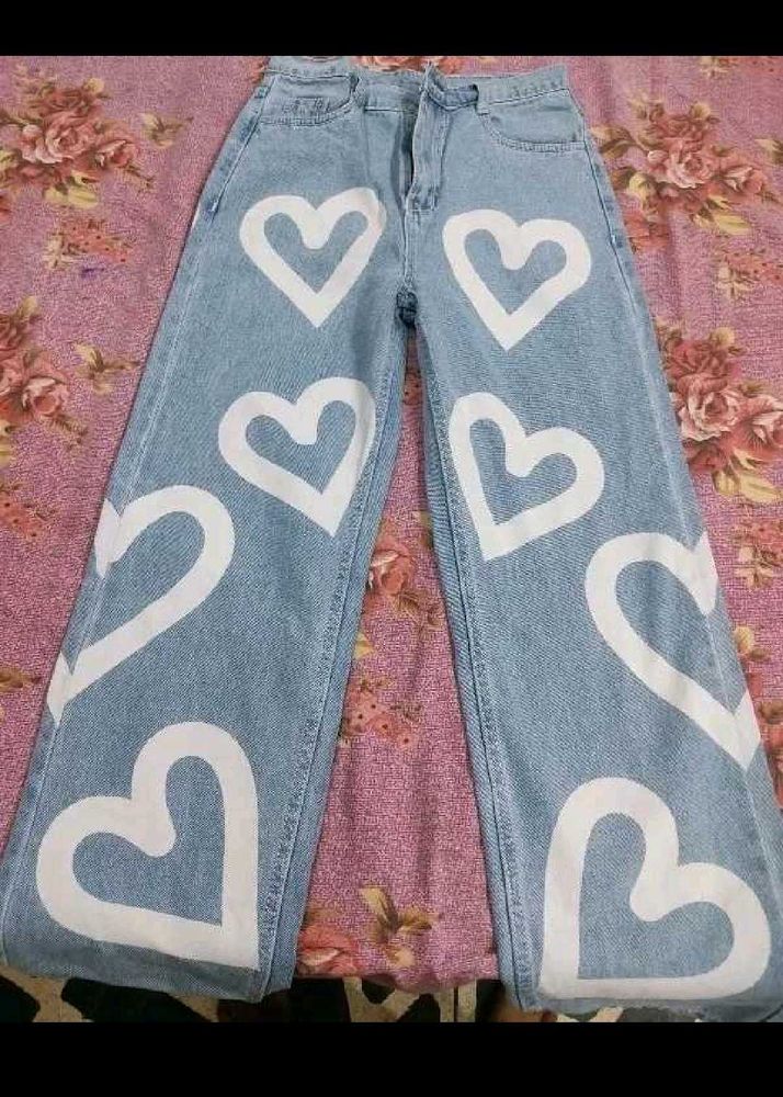 Heart Print Jeans