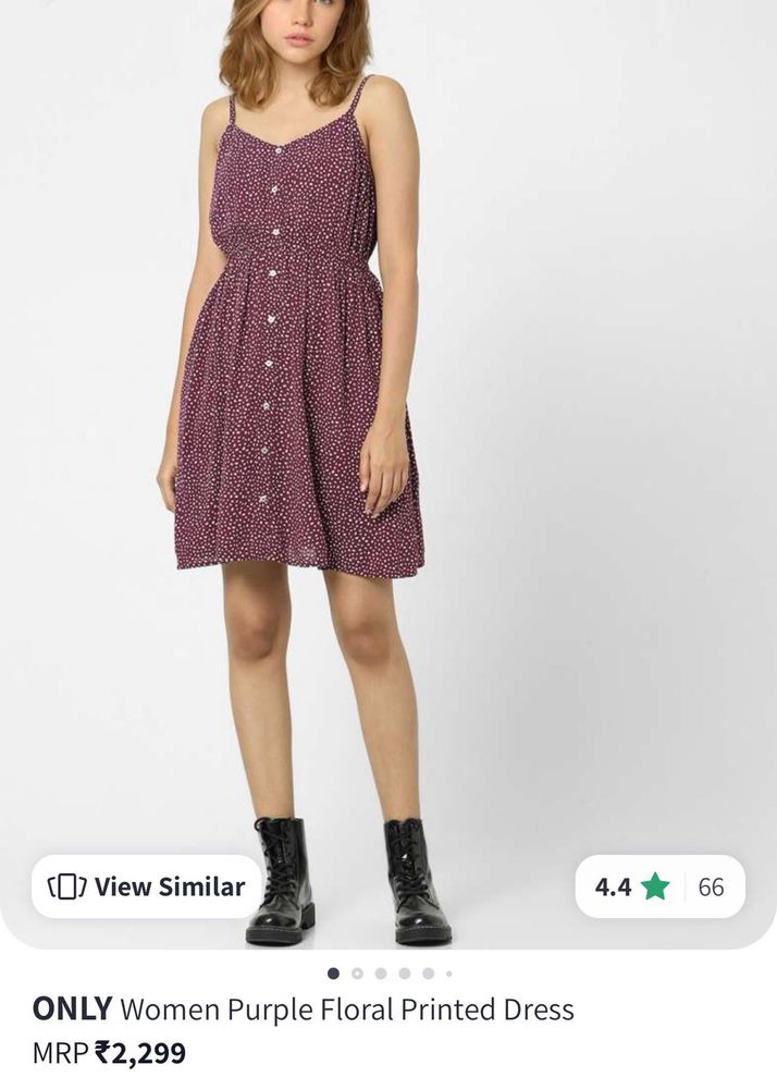 ONLY Women Purple Floral Printed Dress