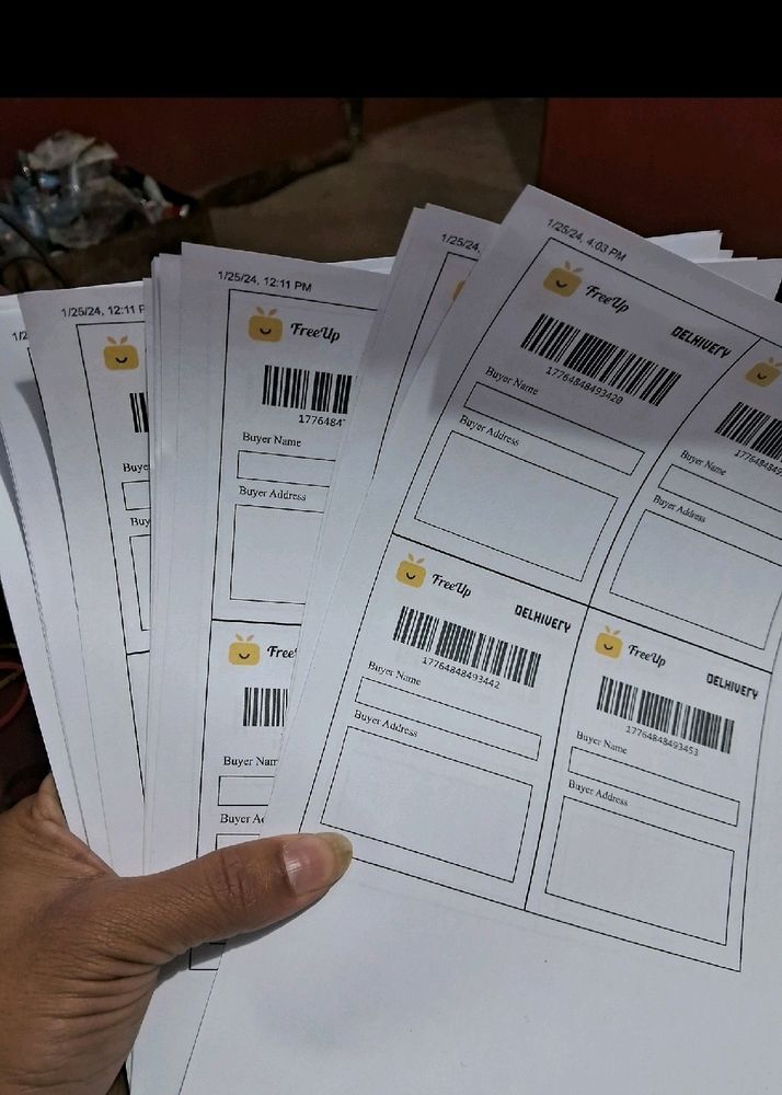 18  Non Sticky  Shipping Labels