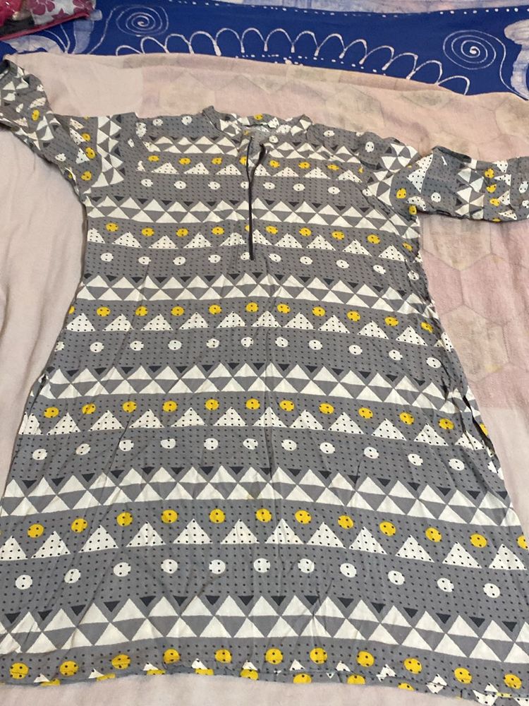 Collard V Neck 3 Qtr Slv Kurti