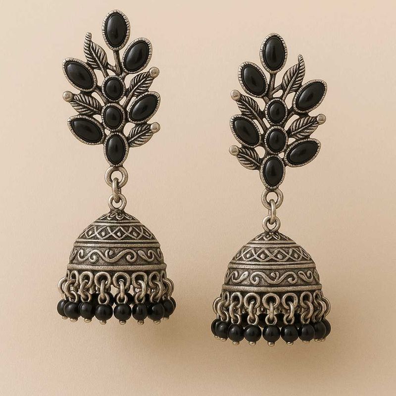 Oxidized Jhumka Earrings