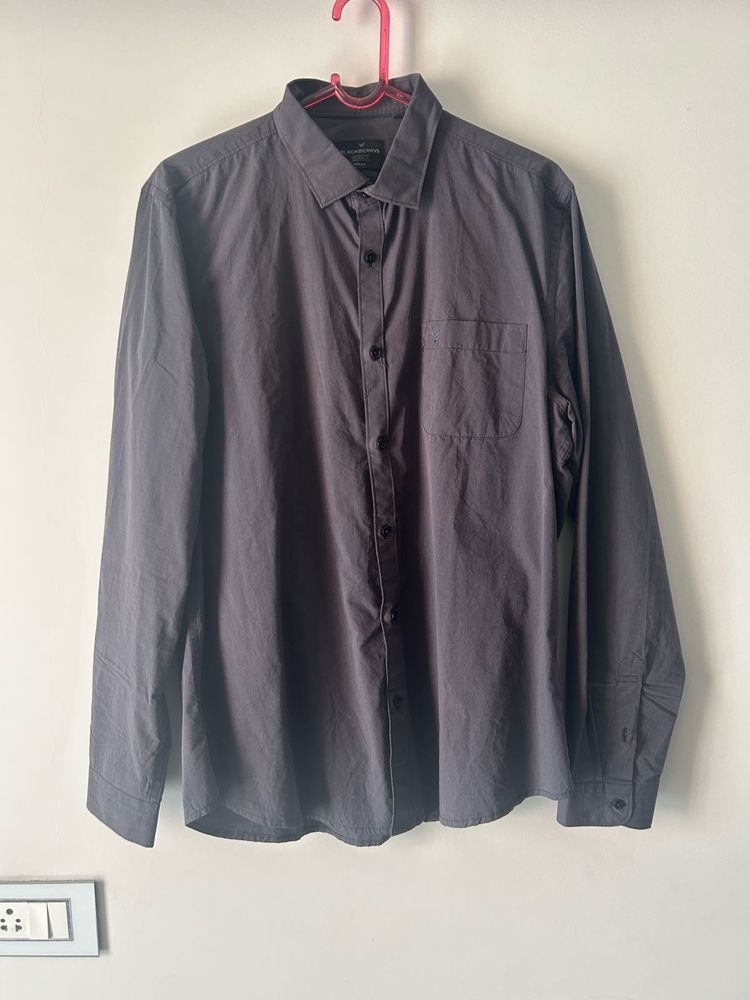 Men's Long Sleeve Grey+Purple Shirt