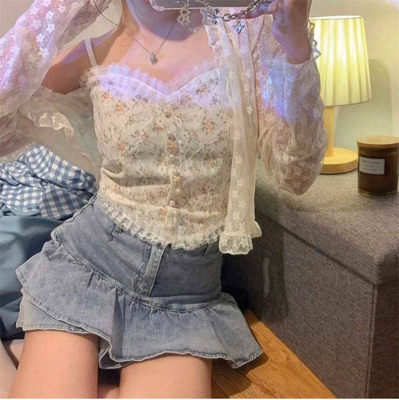 Floral Lace Corset Cami Top