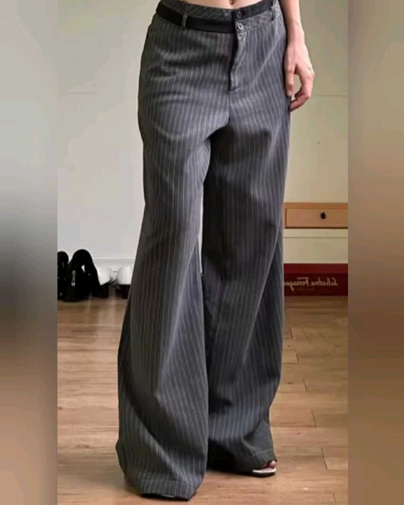 SAVANA Patchwork Straight Leg Trousers