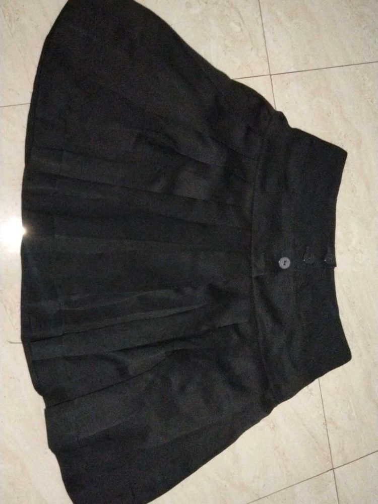 High Waisted Black Adjustable Skirt