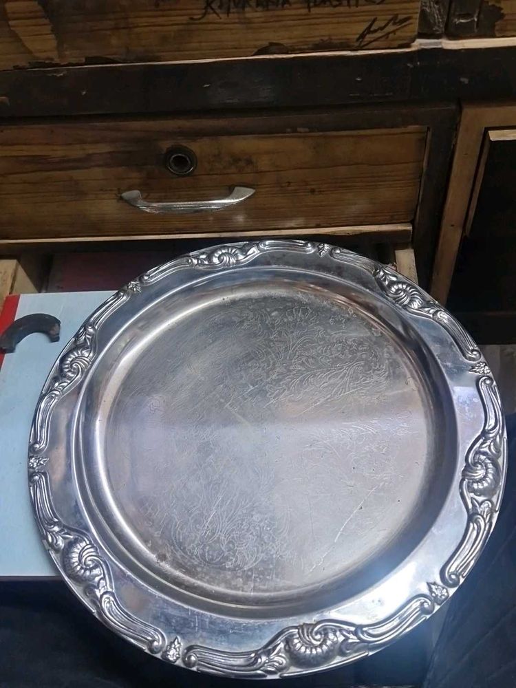 Vibtage Silver Dinnerware Plate