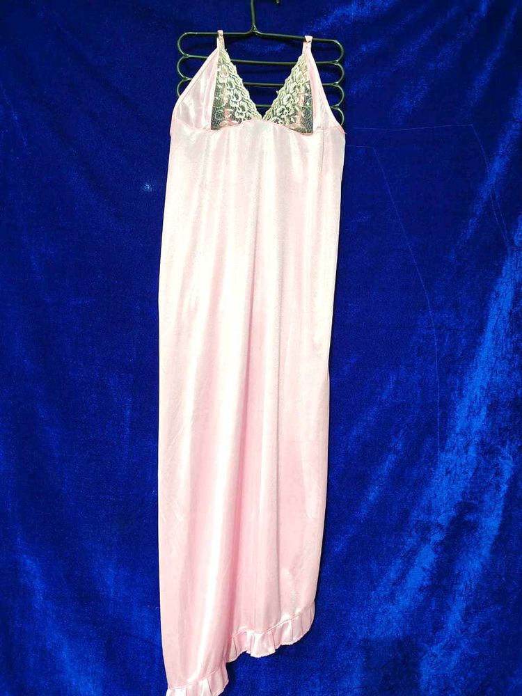Pink Satin Lace Lingerie