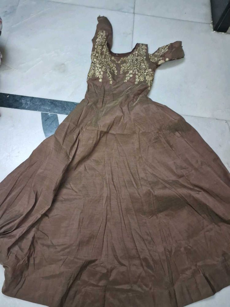 Elegant Brown Ethnic Gown