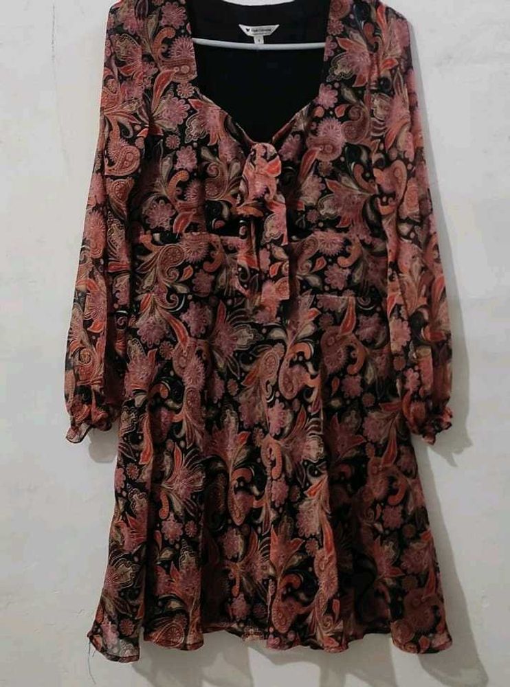 Retro Paisley Print Dress