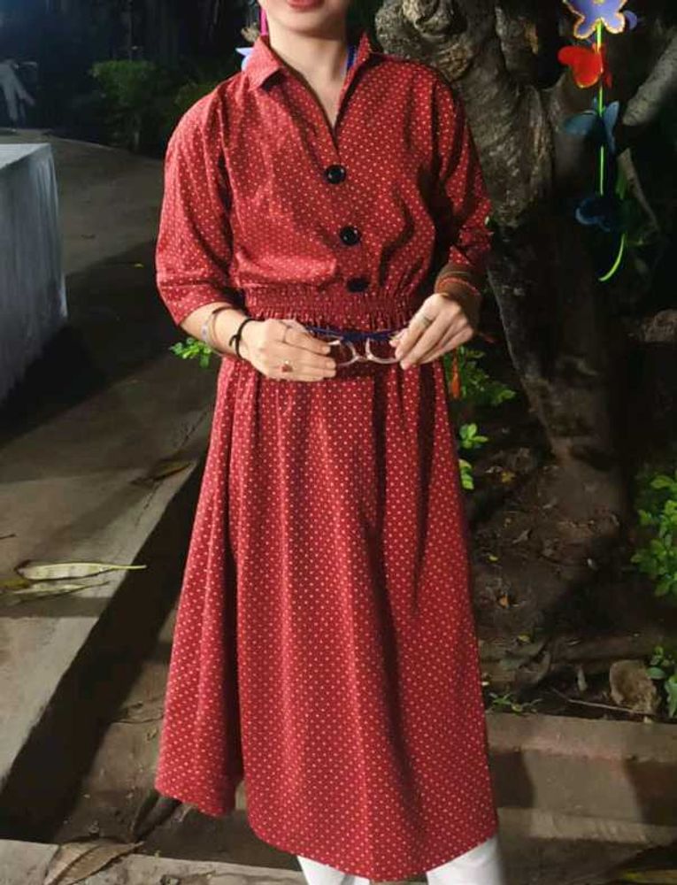 Retro Red Polka Dot Midi Dress