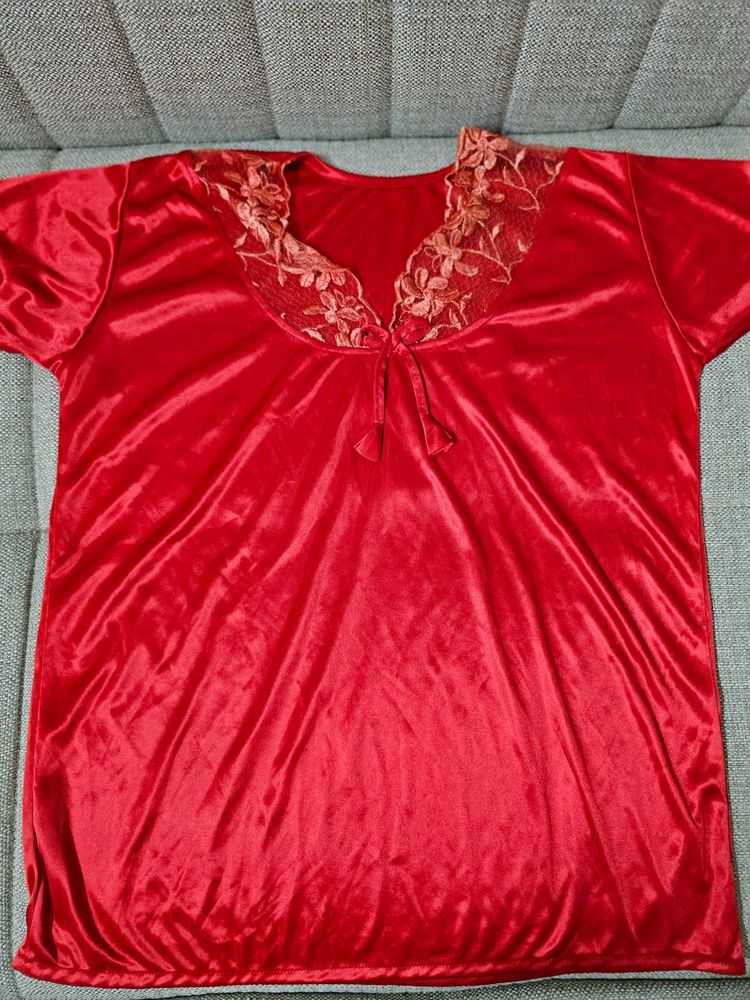 4 Pc Bridal New Nighty Red Color