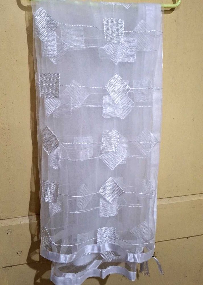 Net White Color Dupatta