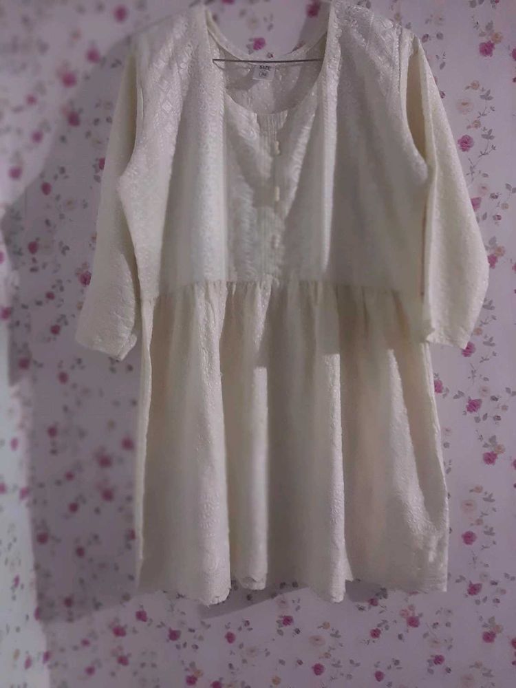 Elegant Creamy White Dress