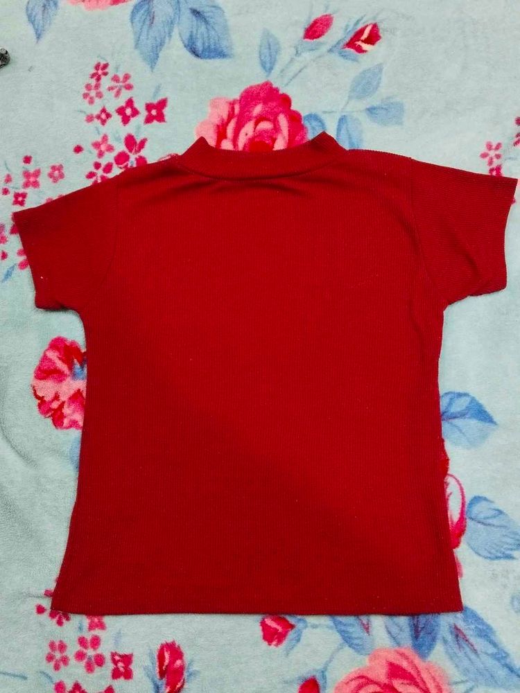 Maroon Basic Crop Top