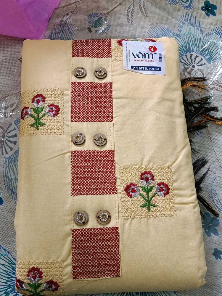 New Embroidery Unstitched Suit Set With Dupatta