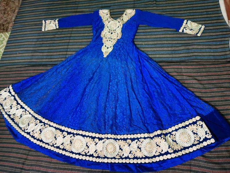 Blue Embroidered Anarkali Dress