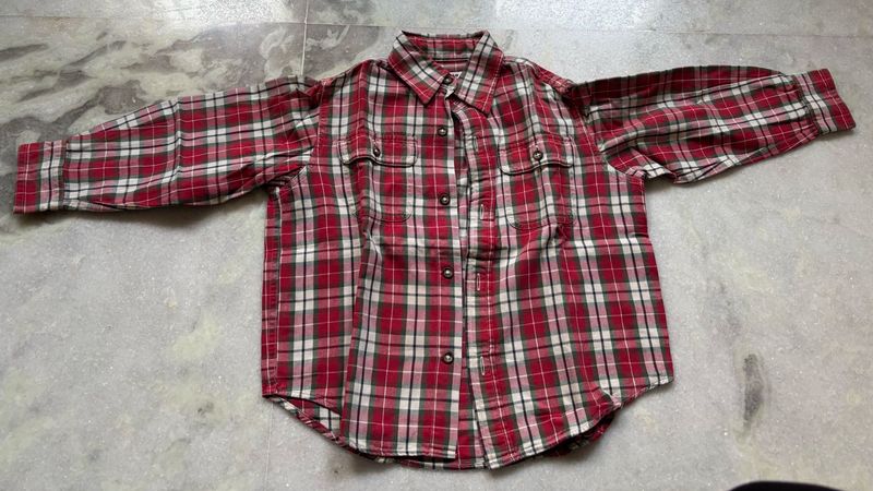 Uniqlo Red Plaid Flannel Shirt
