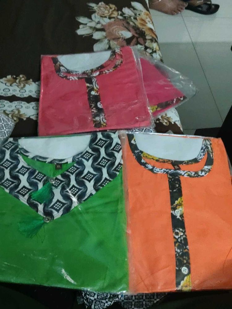 3 Colorful Women's Kurti - New