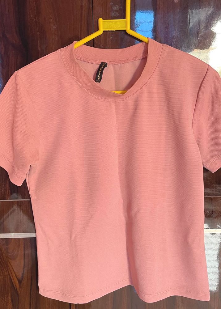 Salmon Pink Basic Tee