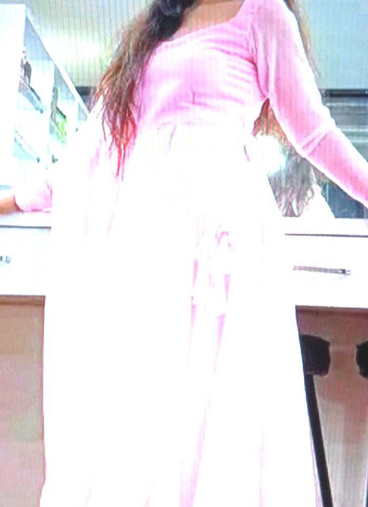 Pink Long Sleeve Maxi Dress