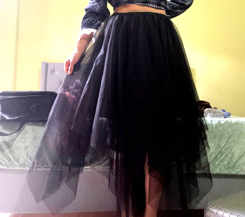 Black Tulle Asymmetric Skirt 350 Fixed Price
