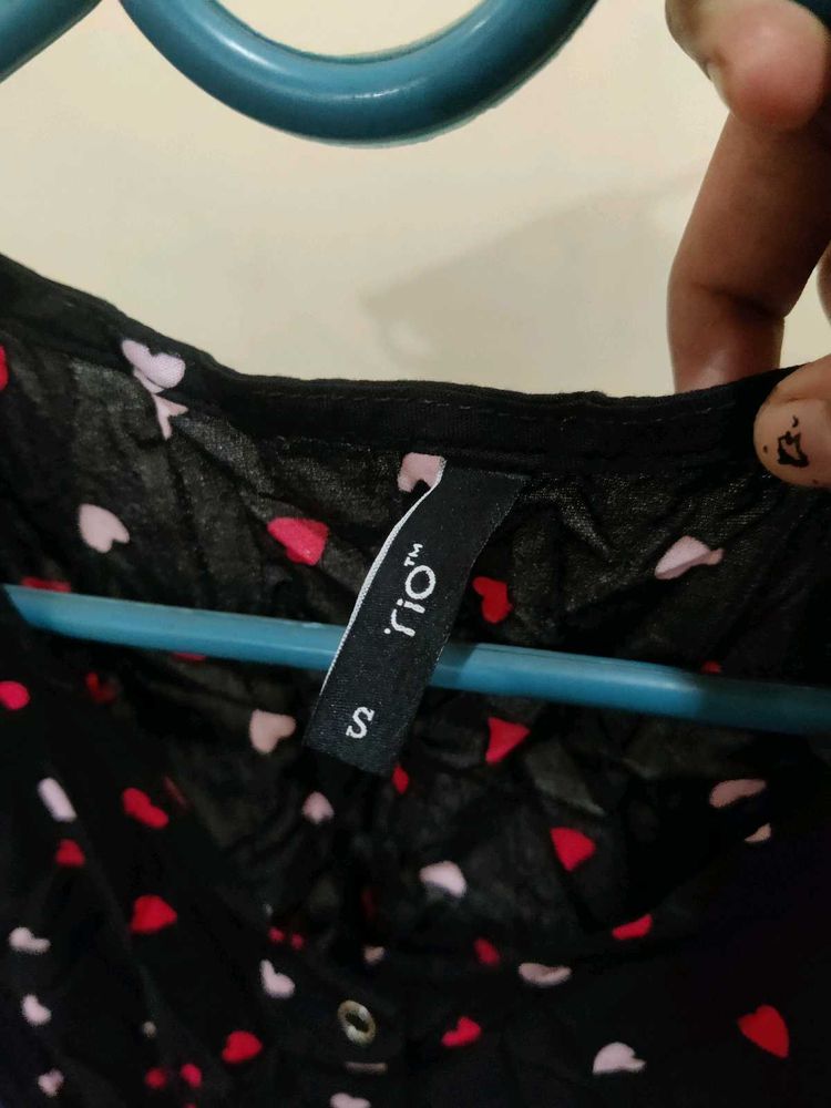 Cute Heart Print Top