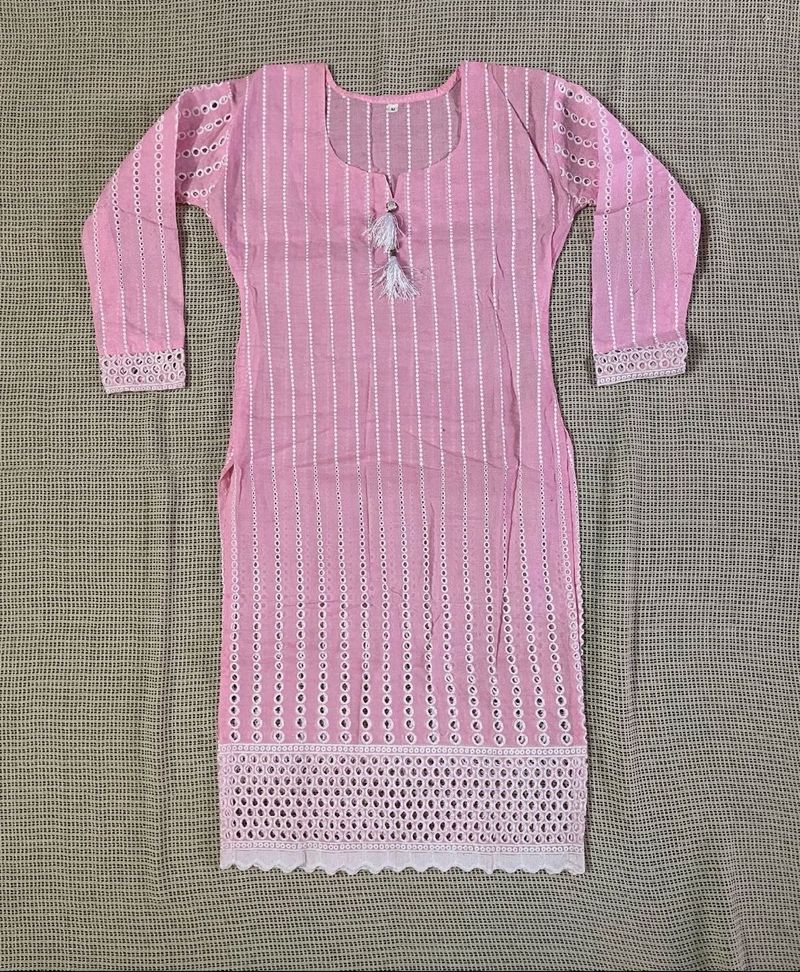 Pink Embroidered Kurta