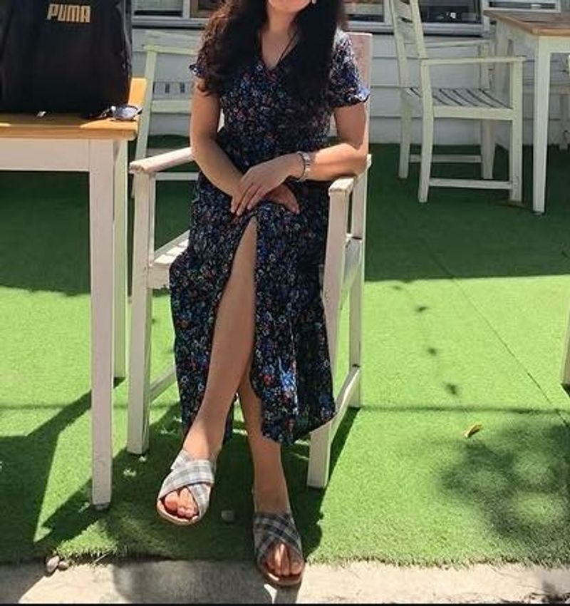 Floral Midi Dress with Slit