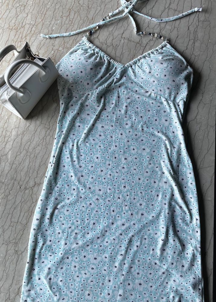 Floral Halter Mini Dress