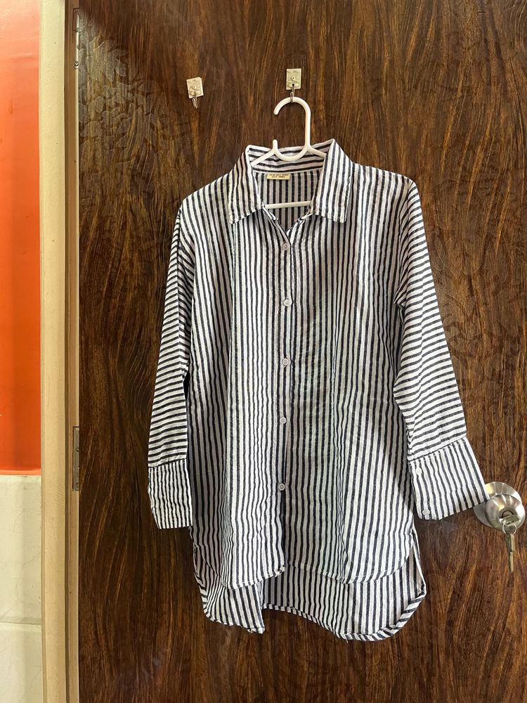 34 Bust Cotton High Low Shirt For Women