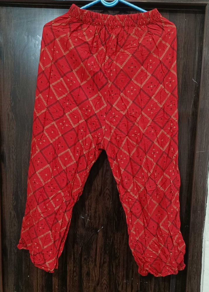 Red Printed Legging/ Plazzo