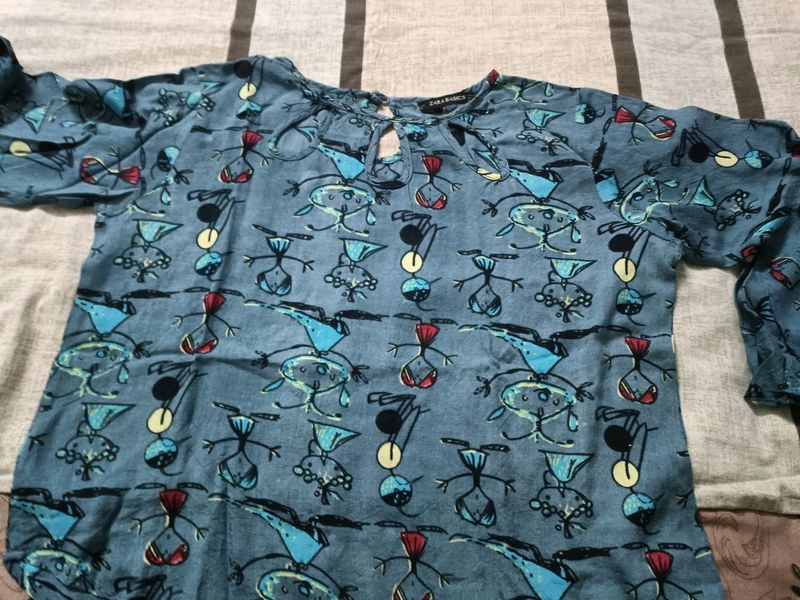 Zara Basics Printed Blouse