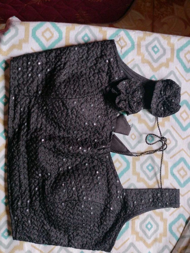 Sequined Black Blouse