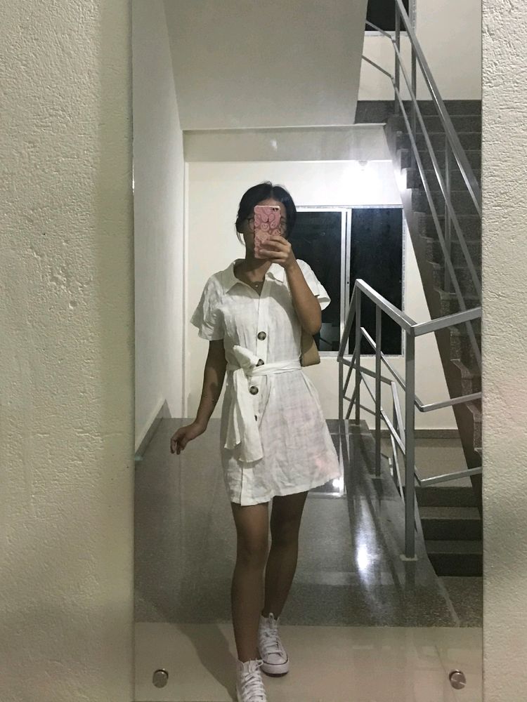 Zara White Tie Dress