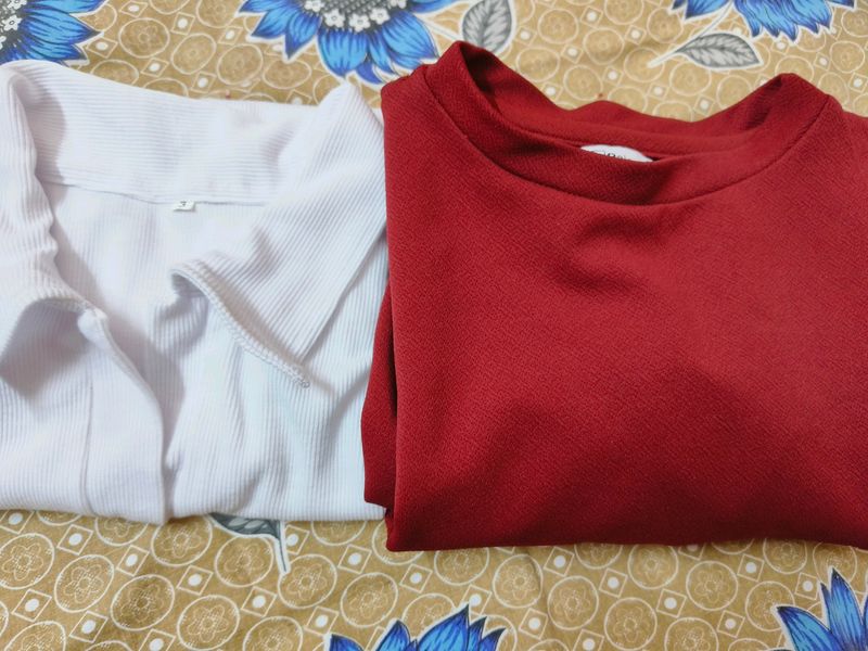 Red And White Fashionable Tops