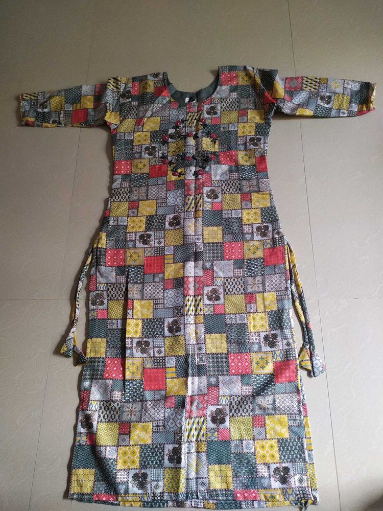 Patchwork Print Kurta