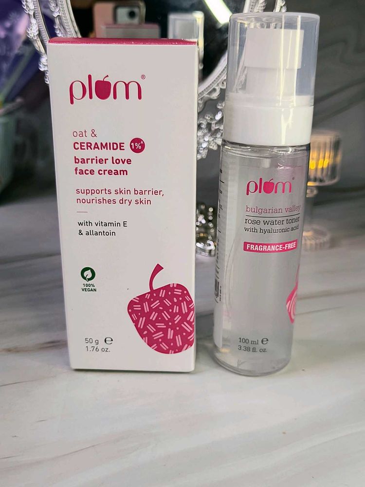 Plum Rose Water Toner &amp; Oats And ceramide Combo