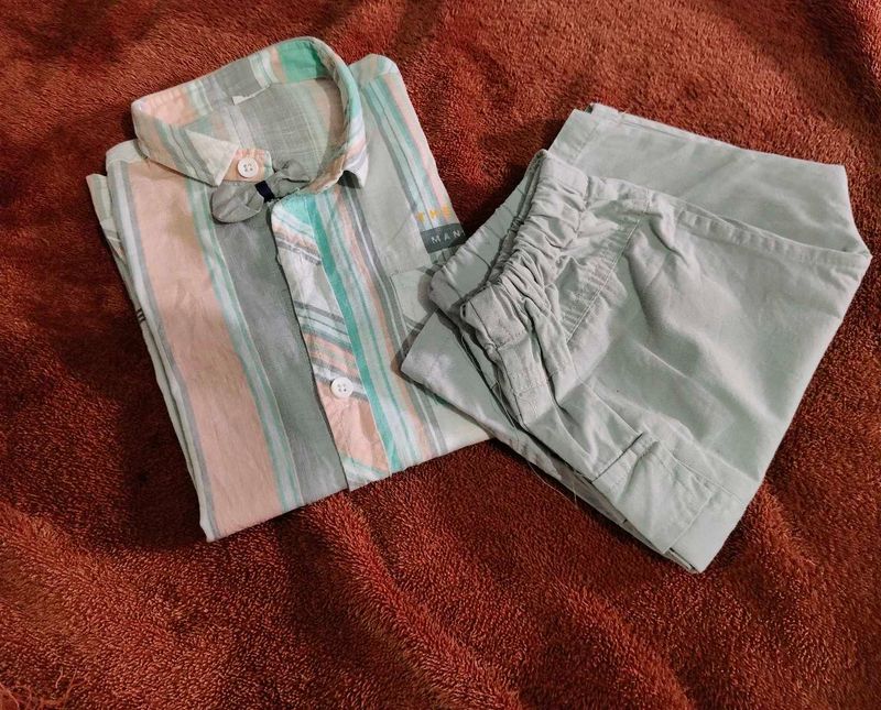pure cotton shirt n half pant set for 6 to 7 year