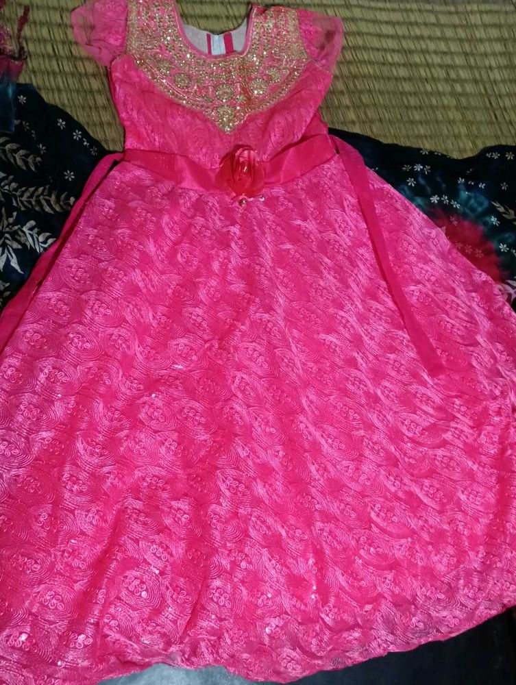 Floral grown dress pinkish