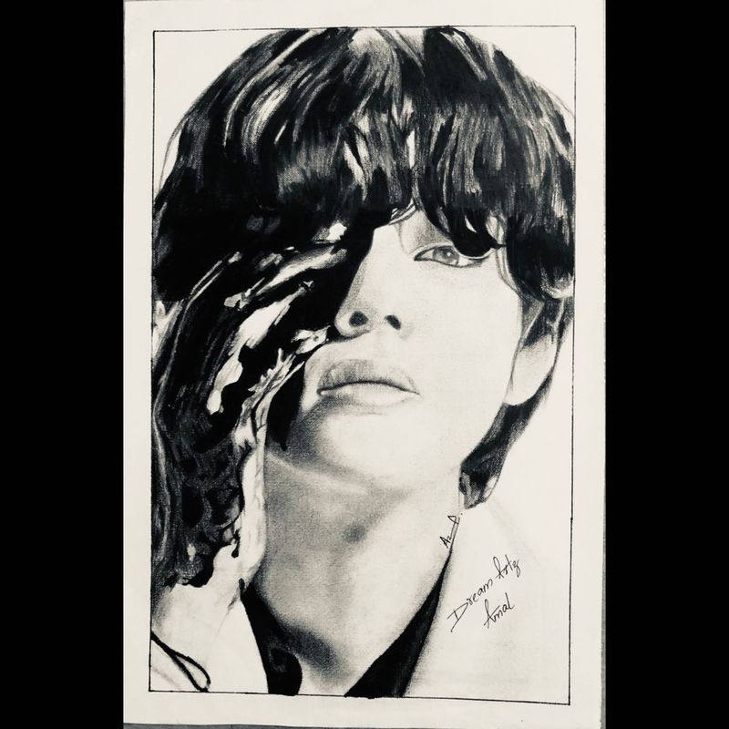 V Fan Art Original KPOP Drawing