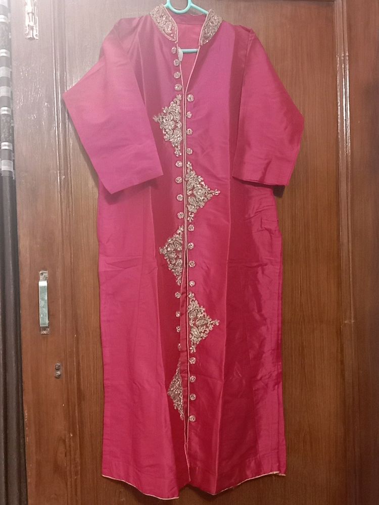 Pink Embroidered Kurti