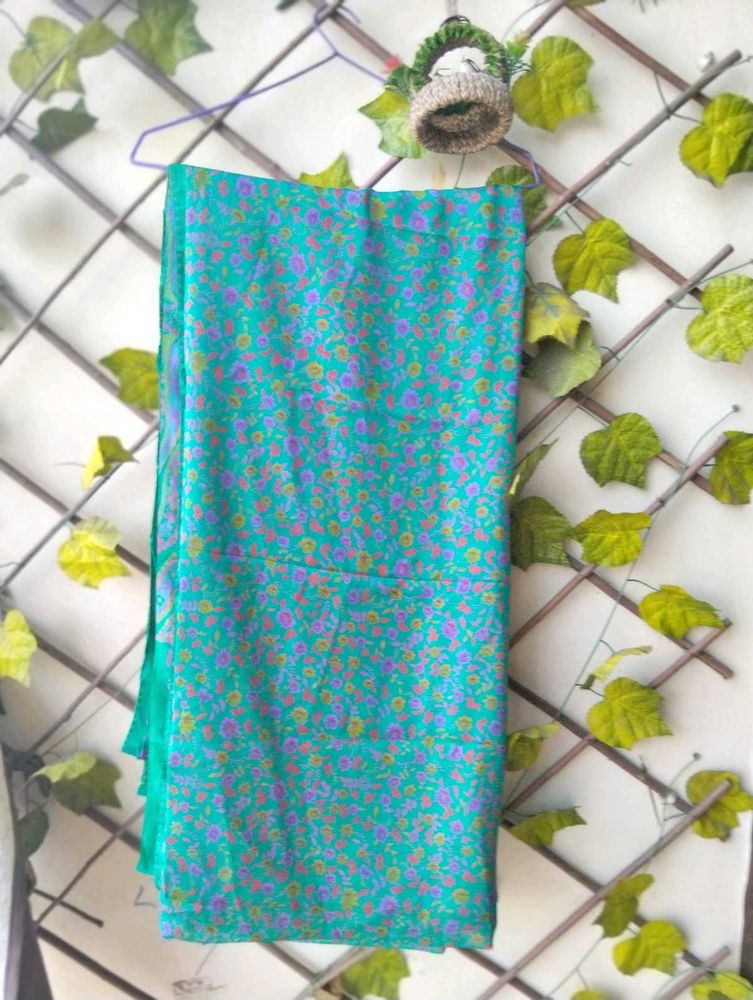 Floral Print Chiffon Saree